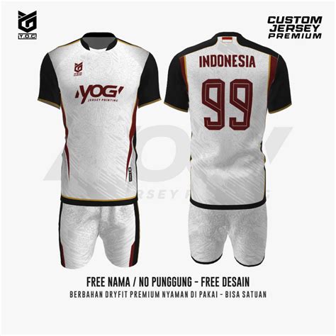 Jual Jersey Satuan White Eagle Pattern Ready Stock Bisa Sablon Nama