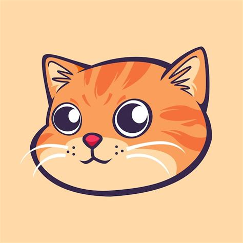 Premium Vector Cute Cartoon Cat Head Graphic Vector Illustration