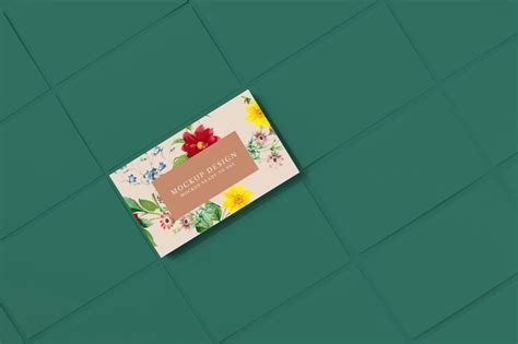 Premium PSD | Floral business card template mockup