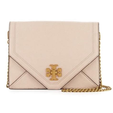 Tory Burch Kira Envelope Nude Leather Cross Body Bag Gem