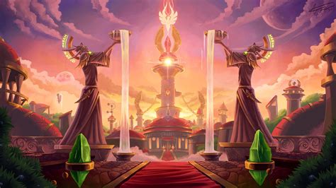 Blood Elves Fan Art Blood Elf Clouds Crystal Water Fountain