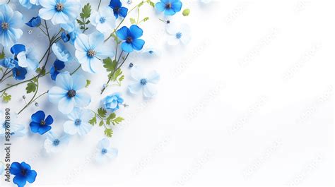 Blue Flower White Background Masterpiece High Quality Stock Photo