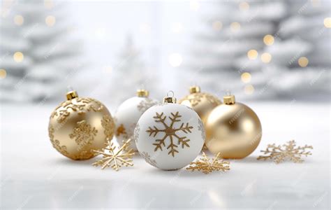 Premium AI Image | A collection of christmas ornaments with gold and white ornaments.