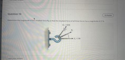 Solved Determine The Magnitude Of The Smallest Force F3 So