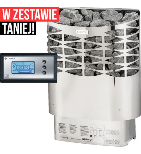 Narvi NSE 4 5kW piec do sauny fińskiej Stal polerowana Sterownik