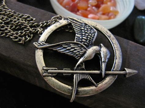 Moonfire Charms The Hunger Games Mockingjay Medallion Necklace In