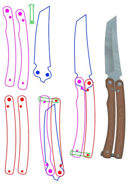Balisong Knife Template - Printable And Enjoyable Learning