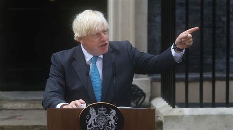 Outgoing British Prime Minister Boris Johnson Delivers A Speech On His