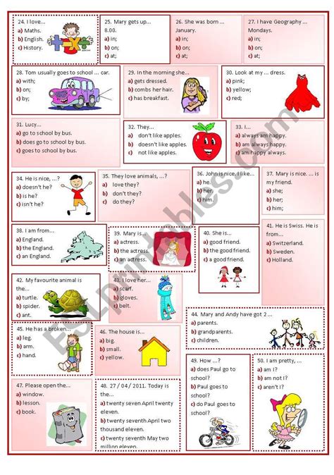 Revision Worksheet Part 2 Esl Worksheet By Mariana0712