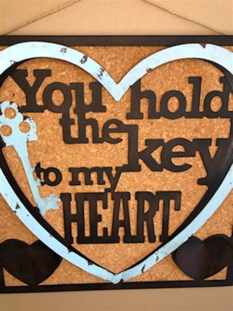 You Hold The Key To My Heart Wall Art Metal Heart Wall Decor Etsy