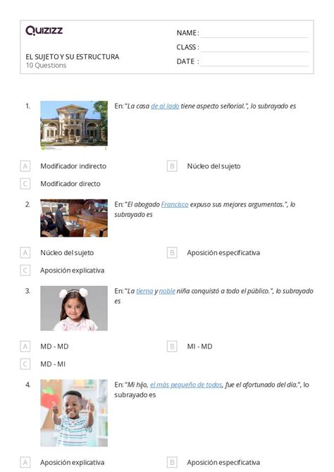 50 Estructura de la oración hojas de trabajo para Grado 1 en Quizizz