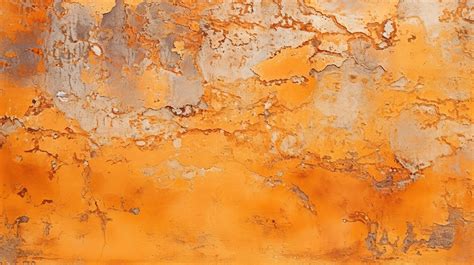 Unblemished Appearance Of Flaking Orange Paint On Zinc Plated Flat