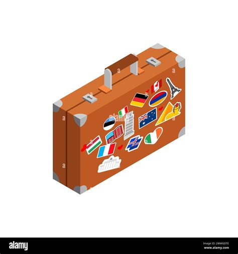 Classic Leather Suitcase Stock Vector Images Alamy