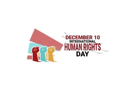 December 10 International Human Rights Day Vector Illustration Stock