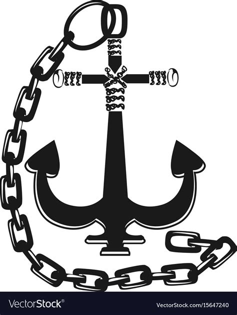 Anchor With Chain Royalty Free Vector Image Vectorstock