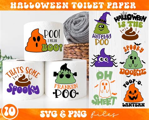 Halloween Toilet Paper Svg Bundle Halloween Gag Gift Svg Etsy