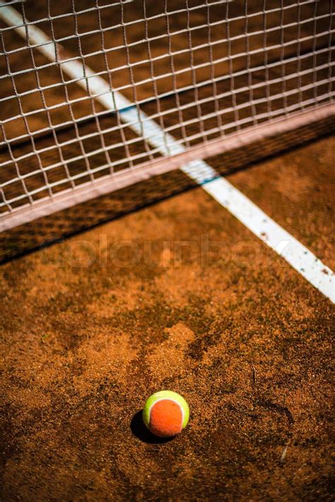 Tennis Ball On Court Stock Image Colourbox