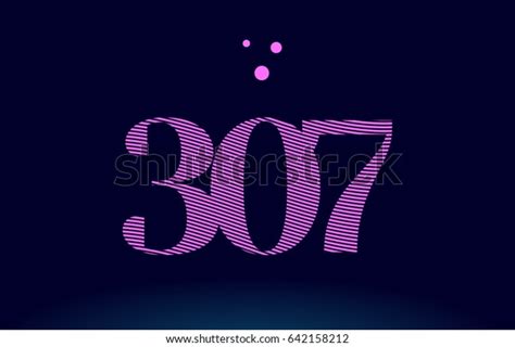 307 Number Digit Logo Pink Line Stock Vector Royalty Free 642158212