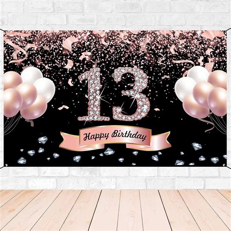 Trgowaul Happy 13th Birthday Decorations For Girls Rose Gold 13th Birthday