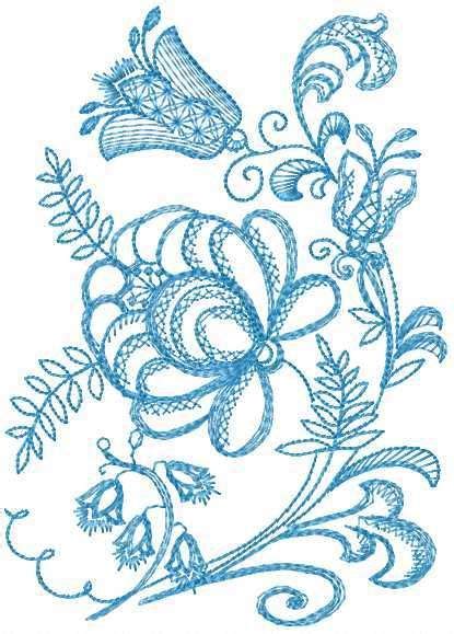 Blue Flowers Free Embroidery Design 13 Flowers Free Machine