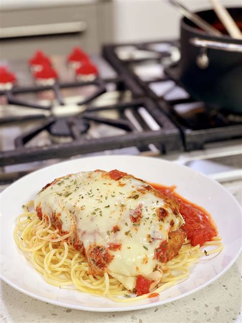 Chicken Parmigiana With Spaghetti