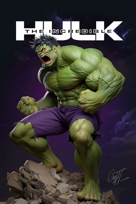 The Incredible Hulk From Avengers Comics Is Shown In Front Of A Dark