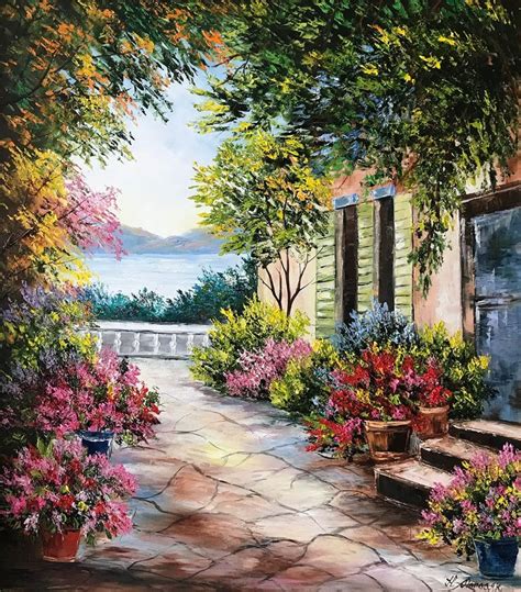 Large Italian Oil Painting On Canvas Amalfi Coast Painting Italy Gift