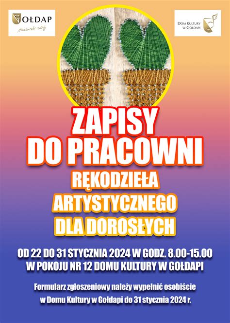 Dom Kultury Zaprasza Na Zapisy Do Pracowni R Kodzie A Artystycznego