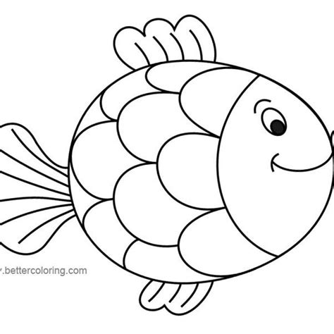 Rainbow Fish Coloring Pages Black And White Free Printable Coloring Pages