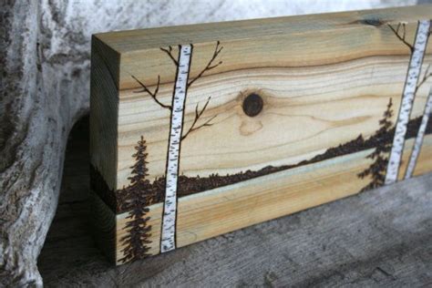 Across The Meadow Wood Burned Landscape Art On Wood Wood Art Wood