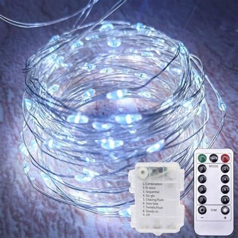 32 8Ft Remote Control LED String Battery Copper Wire Fairy String