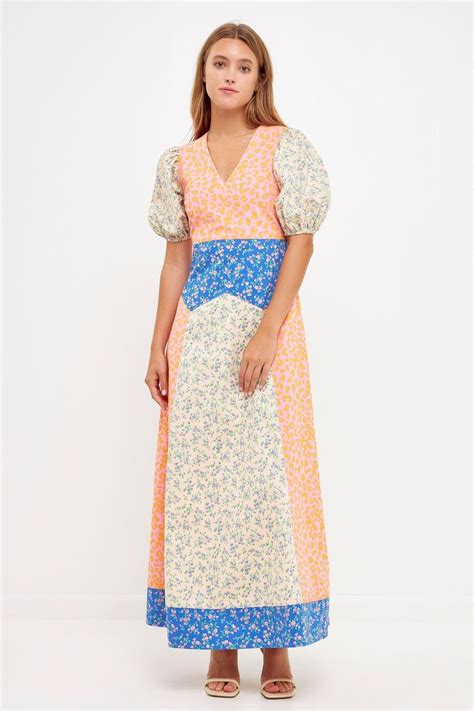 English Factory Mixed Print Maxi Dress In White Lyst