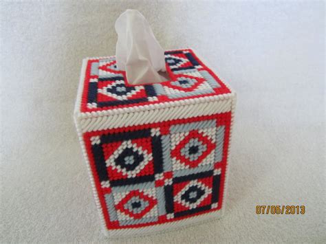 Needlepoint Boutique Tissue Box Cover On Plastic Canvas Etsy