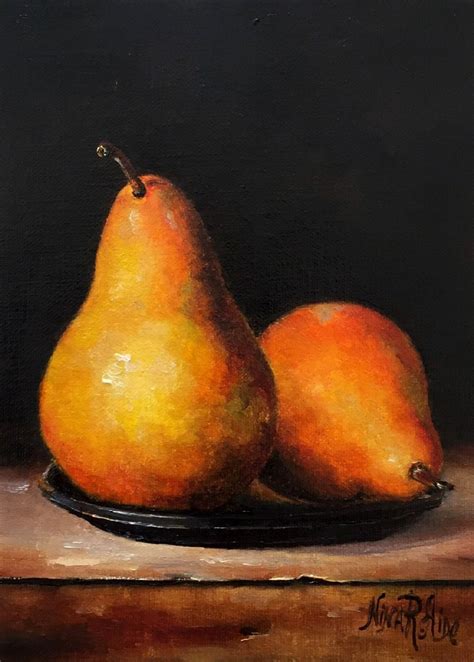 Pears Still Life Pears On Plate Original Oil Painting Nina Etsy