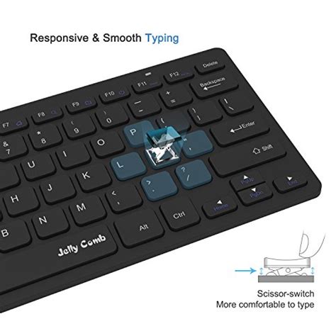 Wireless Keyboard Mouse Jelly Comb 2 4GHz Ultra Thin Compact Portable