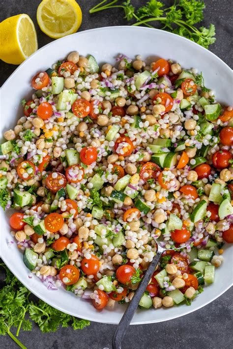 Mediterranean Chickpea Salad And Dressing Momsdish