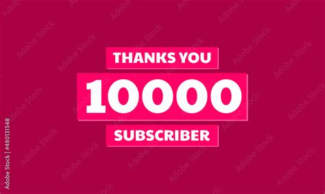 Thank You 10000 Followers Red Violet Greeting Card Template For Social