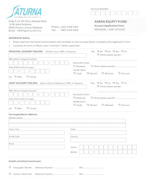 Fillable Online Individual Application Saturna Sdn Bhd Fax Email