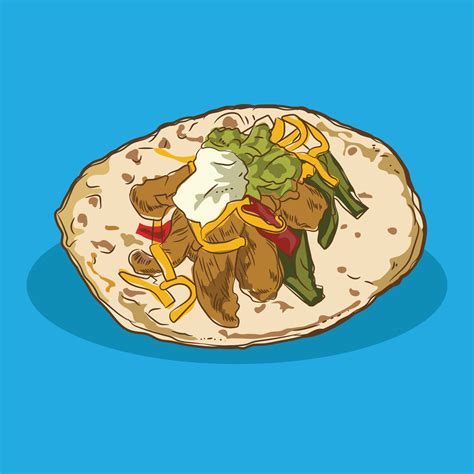 Mexicano Cocina Pollo Fajitas En Mano Dibujado Vector Ilustraci N