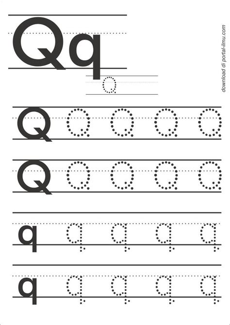 The Letter Q Worksheet With Letters And Numbers To Practice Handwriting