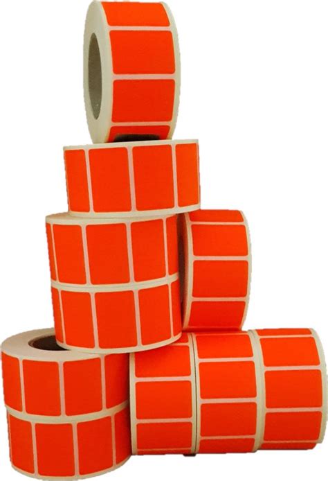 Sticker Set Oranje Fluor Rollen Stuks Per Rol