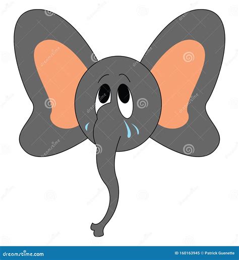 Sad Elephant, Vector or Color Illustration Stock Vector - Illustration ...