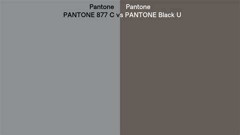 Pantone 877 C Vs PANTONE Black U Side By Side Comparison