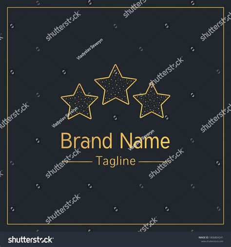 Three Stars Golden Outline Logo Design Stock Vector (Royalty Free ...