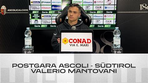 Valerio Mantovani Postgara Ascoli Südtirol Ascoli Calcio YouTube