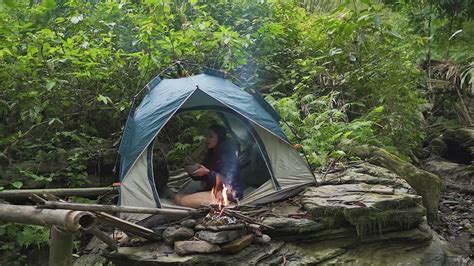 190 DAY SOLO OVERNIGHT CAMPING IN THE RAIN FOREST RELAXING IN THE