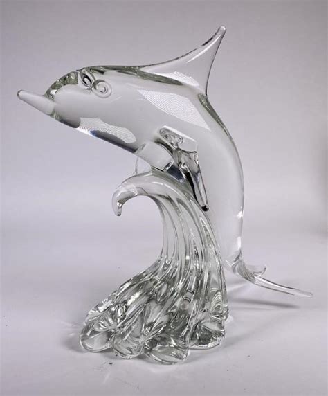 Licio Zanetti Murano Clear Glass Dolphin Signed Mutualart