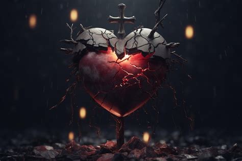 Premium Photo Emotional Portrayal Of A Broken Heart Mended By Th 00376 02