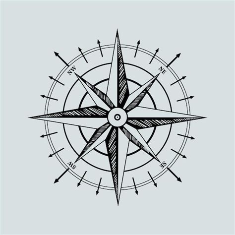 Premium Vector | Compass tattoo design