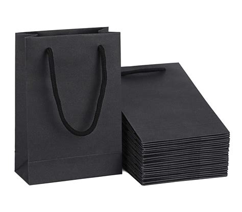 Driew Gift Bags Black Pack Black Paper Gift Bags With Cotton Handle